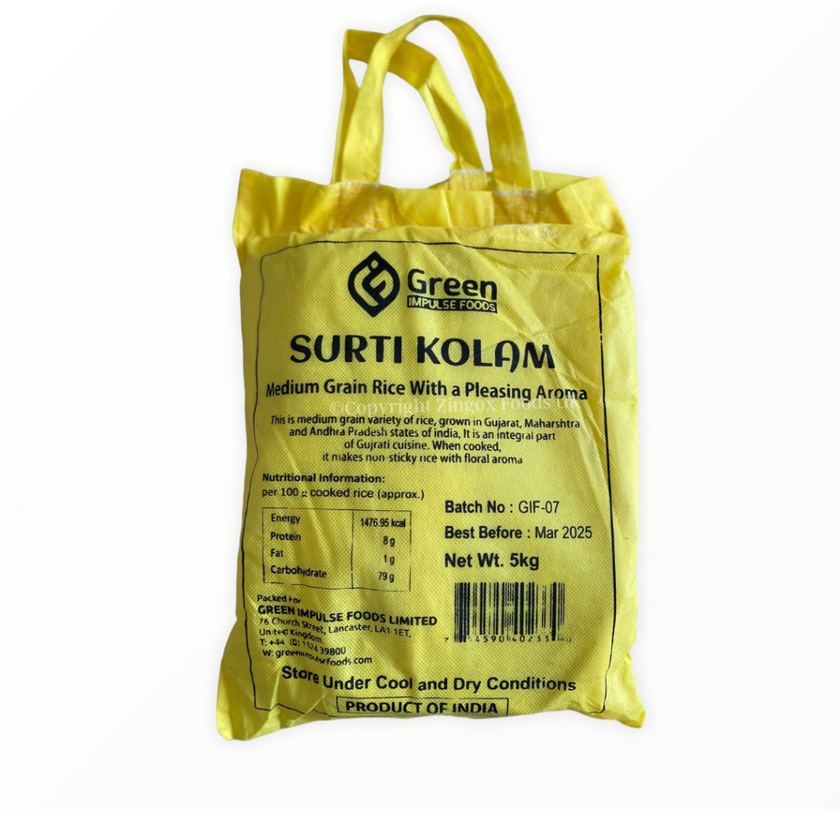GI Surati Kolum Rice 5kg – Zingox Foods UK