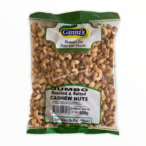 Ginni's Roasted and Salted Cashew Nuts 600g