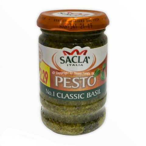 Sacla Basil Pesto 190g - Zingox Foods UK