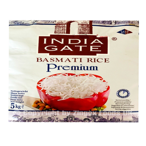 India Gate Basmati Rice 5kg - Zingox Foods UK